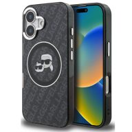   Karl Lagerfeld IML K&CH Heads Repeated Logo iPhone 16 MagSafe kompatibilis hátlap tok, fekete