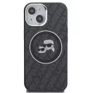 Karl Lagerfeld IML K&CH Heads Repeated Logo iPhone 15 MagSafe kompatibilis hátlap tok, fekete