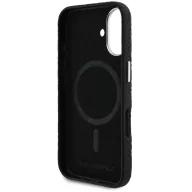   Karl Lagerfeld Grained PU Repeated Logo iPhone 16 MagSafe kompatibilis hátlap tok, fekete