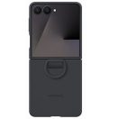 Samsung Galaxy Z Flip 7 Ring Silicone Cover gyári szilikon tok gyűrűvel, fekete