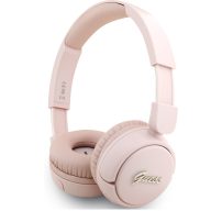   Guess Script Metal Logo Wireless vezeték nélküli fejhallgató, rózsaszín