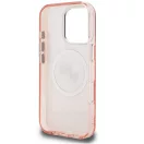 Karl Lagerfeld IML K&CH Heads Repeated Logo iPhone 16 Pro MagSafe kompatibilis hátlap tok, rózsaszín