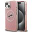 Karl Lagerfeld IML K&CH Heads Repeated Logo iPhone 15 MagSafe kompatibilis hátlap tok, rózsaszín