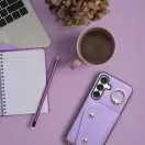 Wonder Samsung Galaxy A35 5G kártyatartós tok gyűrűs kitámasztóval, csuklóra / vállra akasztható pánttal, lila