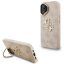 Guess PU 4G Metal Logo Apple iPhone 16 hátlap tok kitámasztható kamera peremmel, rózsaszín-arany