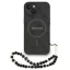 Guess PU Leather 4G Colored Ring Strap Apple iPhone 15 MagSafe tok fekete színű karpánttal, fekete