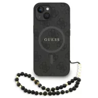   Guess PU Leather 4G Colored Ring Strap Apple iPhone 14 MagSafe tok fekete színű karpánttal, fekete