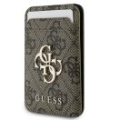 Guess 4G Metal Logo MagSafe kompatibilis kitámasztható kártyatartó, barna