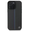 Mercedes Leather Blue Stripe Apple iPhone 16 Pro MagSafe kompatibilis tok, szürke-kék