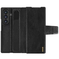  Nillkin Aoge Samsung Galaxy Z Fold 7 bőr mágneses oldalra nyíló tok, S Pen tartóval, fekete