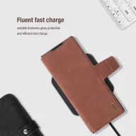   Nillkin Aoge Samsung Galaxy Z Fold 7 bőr mágneses oldalra nyíló tok, S Pen tartóval, fekete