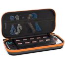 iPega SW2004A Nintendo Switch 2 utazó / tartó tok merev, strapabíró bevonattal, fekete-narancs