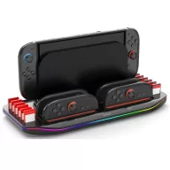   iPega SW2210 Nintendo Switch 2 multifunkcionális töltő állomás, RGB világítással, fekete