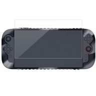   iPega SW2024A Nintendo Switch szilikon tok + tempered glass kijelző védő üvegfólia szett, fekete / átlátszó