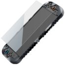 iPega SW2024A Nintendo Switch szilikon tok + tempered glass kijelző védő üvegfólia szett, fekete / átlátszó