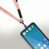   Forcell F-Design S10X165 nyakba / vállra akasztható telefontartó, állítható hossz max. 82,5cm, rózsaszín-fehér