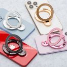 Kör alakú telefontartó kitámasztóval, fekete