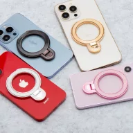 Kör alakú telefontartó kitámasztóval, rózsaszín
