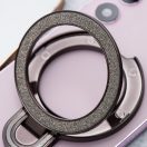 Kör alakú telefontartó kitámasztóval, csillámos fekete