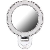   Kör alakú tükrös telefontartó kitámasztóval, csillámos ezüst