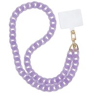   Panama nyakba / vállra akasztható telefontartó, 80cm, láncos, lila