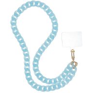   Panama nyakba / vállra akasztható telefontartó, 80cm, láncos, kék