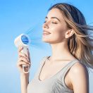 Hoco HX63 hordozható kézi ventilátor, 2000mAh akkumulátorral, LED kijelzővel, 5 fokozattal, fehér