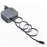   Forcell F-Energy GaN III VT-R5 USB-C utazó töltő adapter visszahúzható USB-C kábellel, PD, QC4.0, 45W, szürke