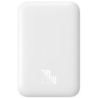   Baseus Magnetic Mini Powerbank / külső akkumulátor, USB-C port, MagSafe, 6000mAh, 20W, fehér