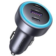 Ugreen EC307 2xUSB-C-USB-A autós töltő, 30W, fekete