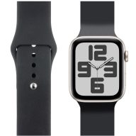   OBAL:ME Apple Watch 42/44/45/49mm szilikon szíj, M-L, fekete