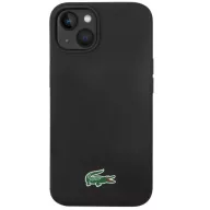   Lacoste Liquid Silicone Microfiber Croc Logo MagSafe iPhone 13 / 14 / 15 szilikon tok, fekete