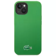   Lacoste Liquid Silicone Microfiber Croc Logo MagSafe iPhone 13 / 14 / 15 szilikon tok, zöld