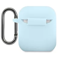   Lacoste Liquid Silicone Glossy Printing Logo AirPods 1/2 szilikon tok karabinerrel, kék