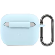  Lacoste Liquid Silicone Glossy Printing Logo AirPods Pro szilikon tok karabinerrel, kék