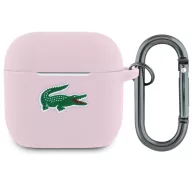   Lacoste Liquid Silicone Croc Logo Airpods 5 / Airpods 4 szilikon tok karabinerrel, rózsaszín