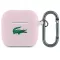 Lacoste Liquid Silicone Croc Logo Airpods 5 / Airpods 4 szilikon tok karabinerrel, rózsaszín