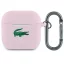 Lacoste Liquid Silicone Croc Logo Airpods 5 / Airpods 4 szilikon tok karabinerrel, rózsaszín