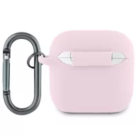   Lacoste Liquid Silicone Croc Logo Airpods 5 / Airpods 4 szilikon tok karabinerrel, rózsaszín