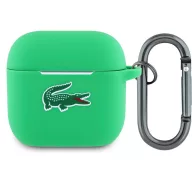   Lacoste Liquid Silicone Croc Logo Airpods 5 / Airpods 4 szilikon tok karabinerrel, zöld