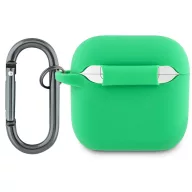   Lacoste Liquid Silicone Croc Logo Airpods 5 / Airpods 4 szilikon tok karabinerrel, zöld