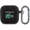 Lacoste Liquid Silicone Croc Logo AirPods 4 szilikon tok karabinerrel, fekete