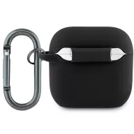  Lacoste Liquid Silicone Croc Logo Airpods 5 / Airpods 4 szilikon tok karabinerrel, fekete