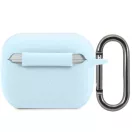 Lacoste Liquid Silicone Glossy Printing Logo AirPods 3 szilikon tok karabinerrel, kék