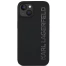 Karl Lagerfeld 3D Rubber Glitter Logo iPhone 13 csillámos hátlap tok, fekete