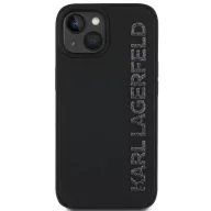   Karl Lagerfeld 3D Rubber Glitter Logo iPhone 13 csillámos hátlap tok, fekete