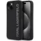 Karl Lagerfeld 3D Rubber Glitter Logo iPhone 14 csillámos hátlap tok, fekete