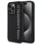 Karl Lagerfeld 3D Rubber Glitter Logo iPhone 14 Pro csillámos hátlap tok, fekete