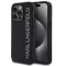 Karl Lagerfeld 3D Rubber Glitter Logo iPhone 15 Pro Max csillámos hátlap tok, fekete