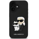 Karl Lagerfeld PU Saffiano Karl and Choupette iPhone 16 tok, fekete